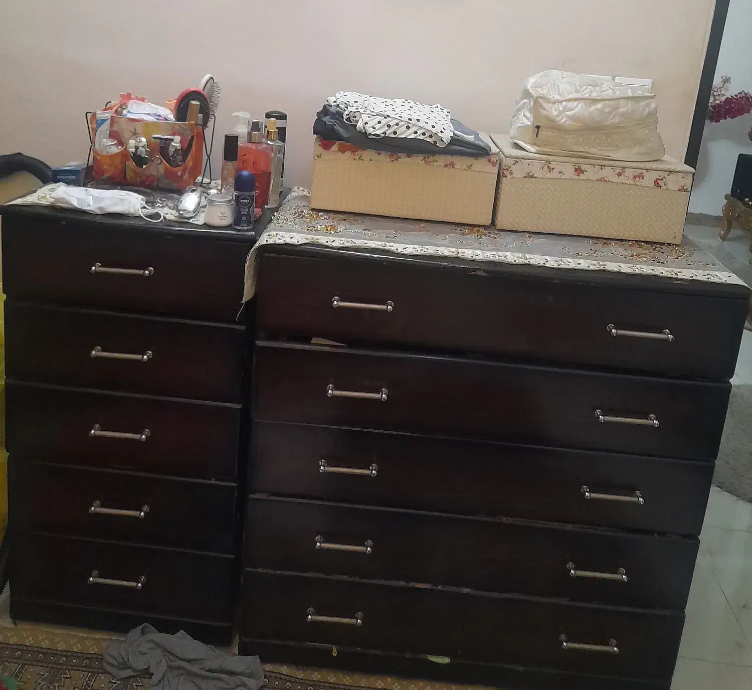 تخت دونفره همراه درایور ۵ کشو|تخت و سرویس خواب|تهران, خزانه|دیوار