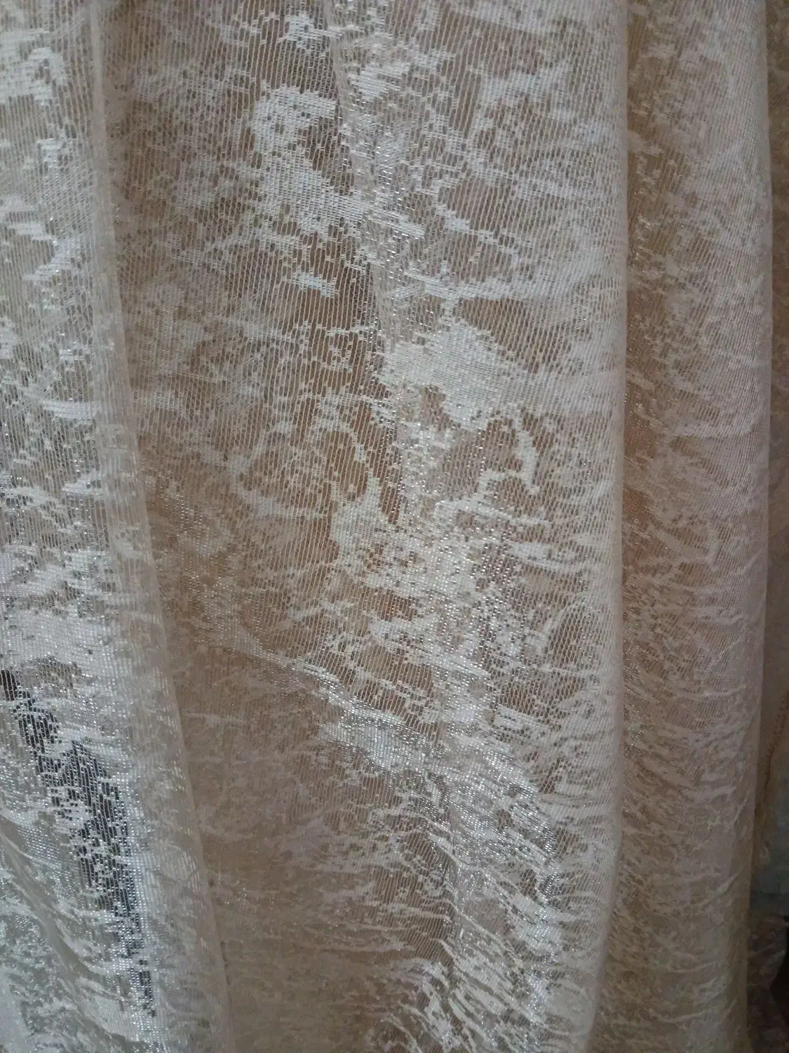 پرده تور ندوخته کرم نسکافه ای|پرده، رانر، رومیزی|تهران, بهار|دیوار