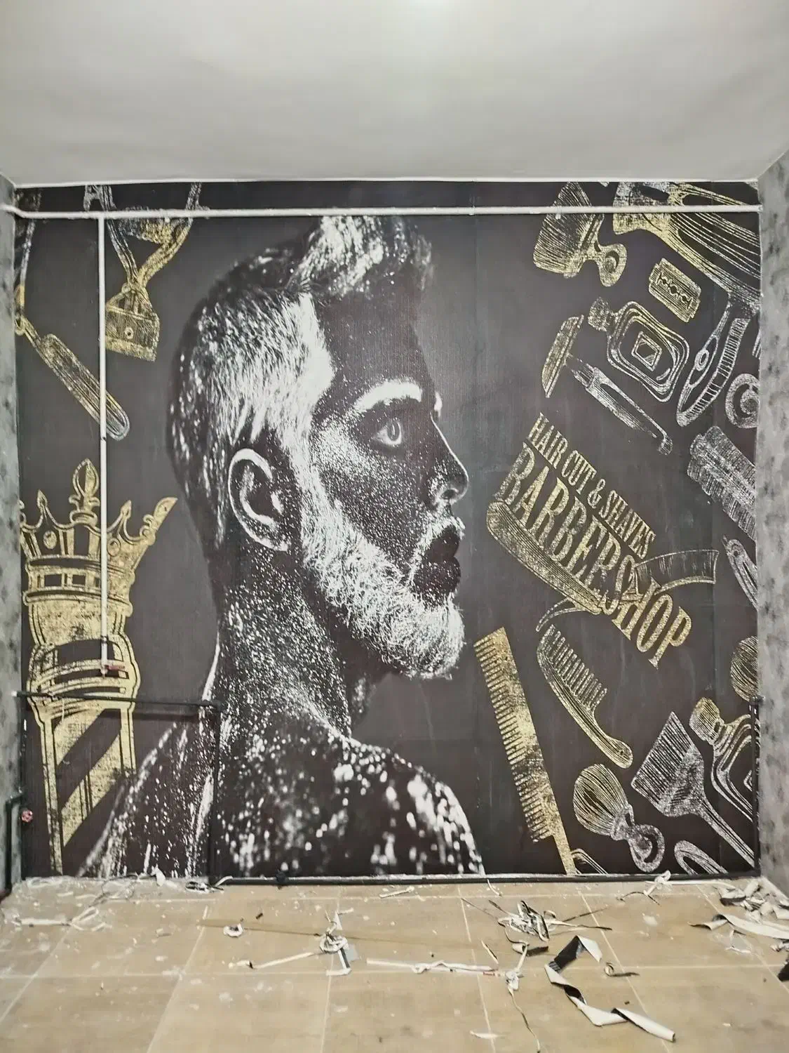 اجرا کاغذ دیواری پوستر ۳بعدی|خدمات پیشه و مهارت|شهر بابک, |دیوار