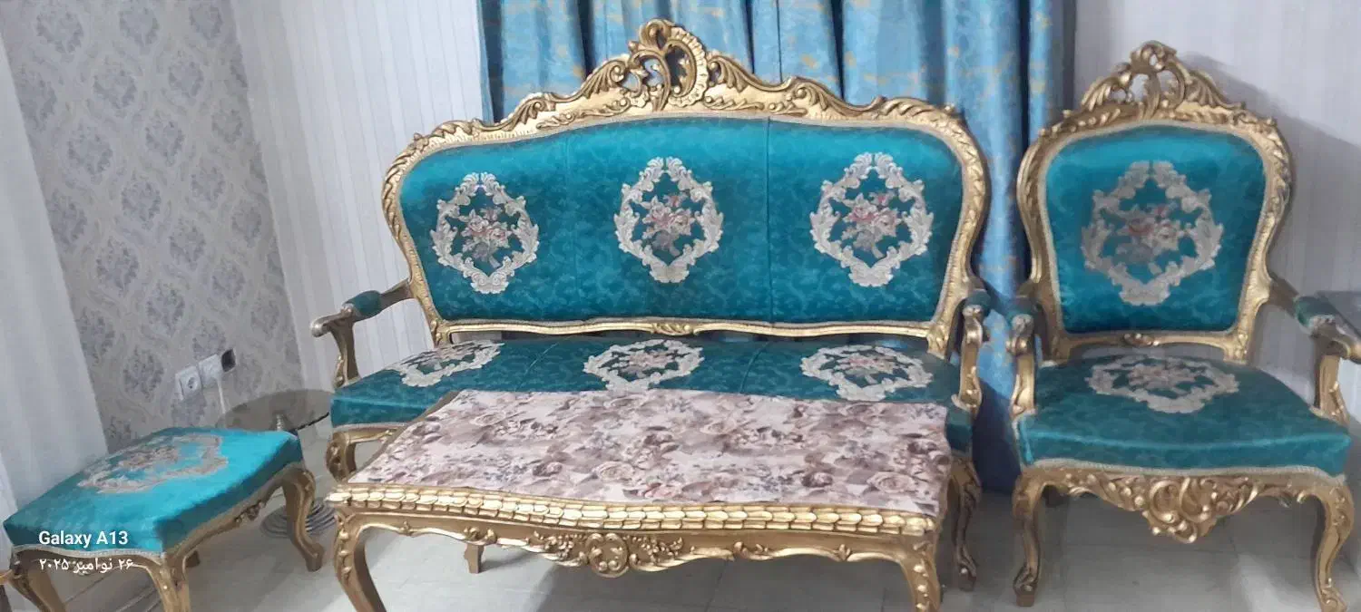 مبل استیل سلطنتی۹ نفره|مبلمان خانگی و میز عسلی|قرچک, باقرآباد|دیوار