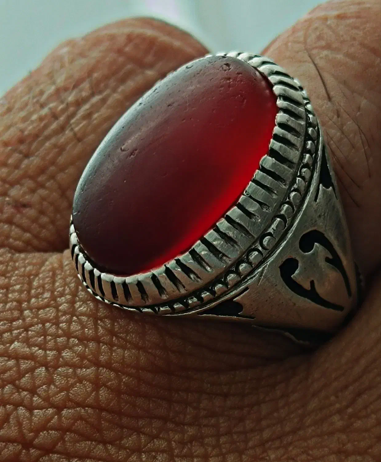 انگشتر عقیق سرخ یمنی کهنه هزار سنبه|بدلیجات|تهران, صاحب الزمان|دیوار