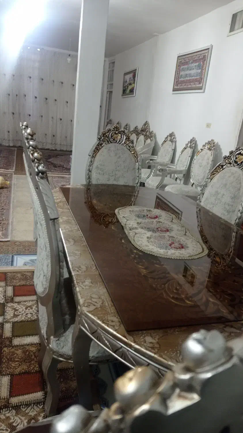مبل نه نفره ونهار خوری شش نفره سلطنتی|مبلمان خانگی و میز عسلی|کوهدشت, |دیوار