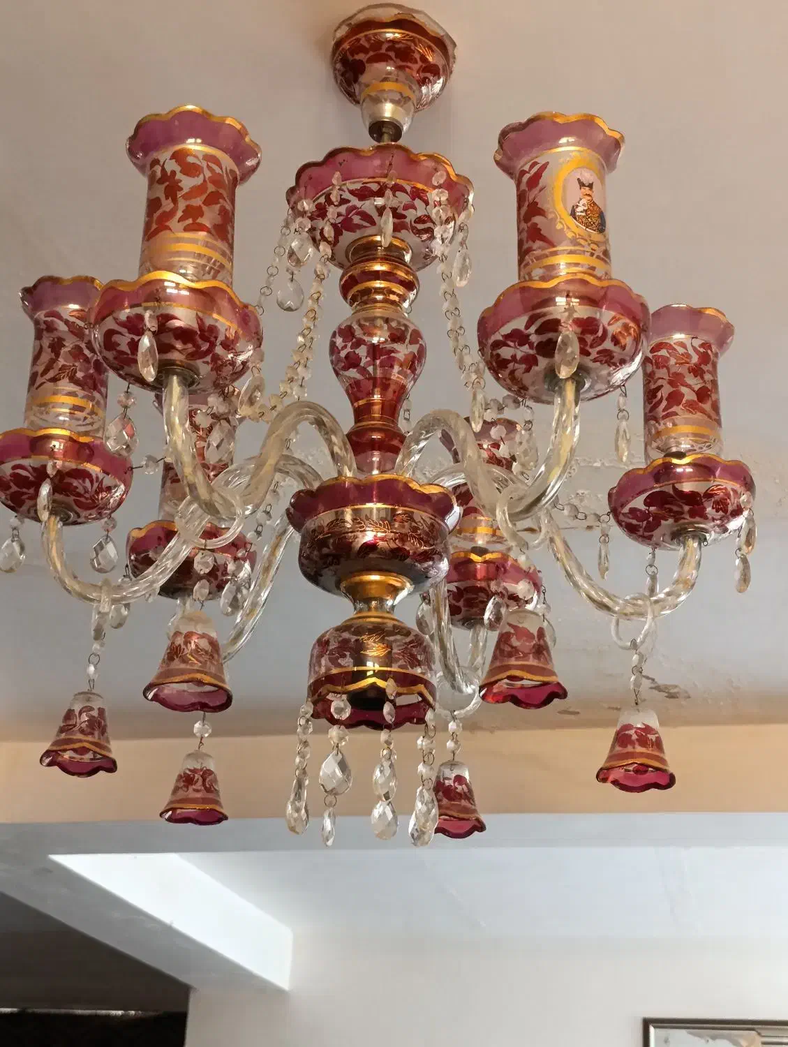 یک جفت لوستر شاه عباسی عتیقه|لوستر و چراغ آویز|شیراز, صاحب الزمان|دیوار