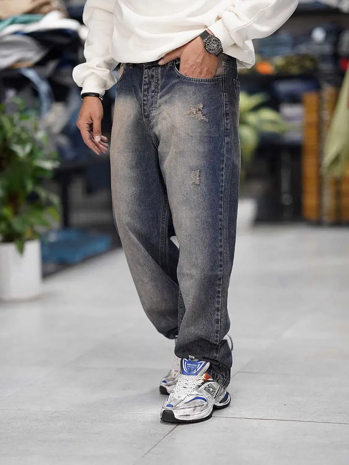 نیم بگ جین مردانه نفتی تینت کد819|لباس|نسیمشهر, |دیوار