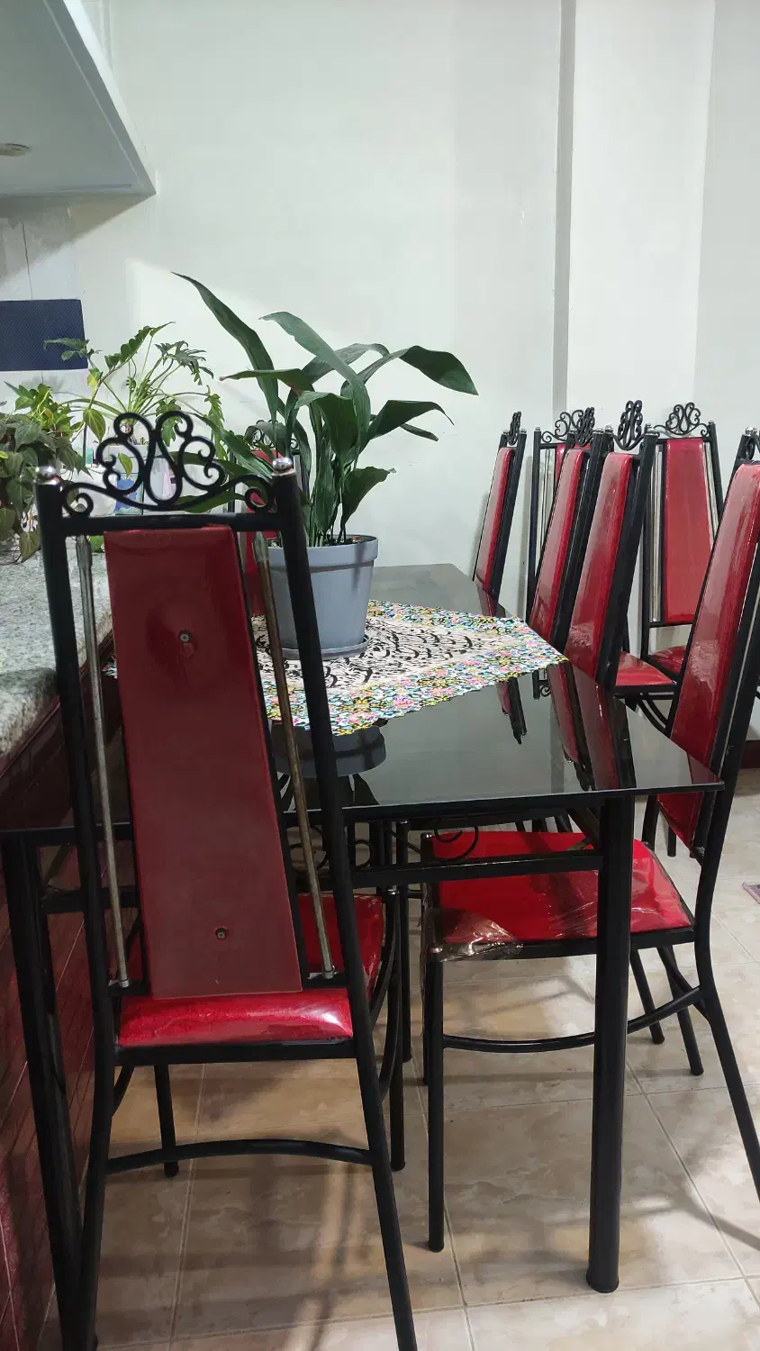 میز ناهارخوری فلزی ضد زنگ ۸ نفره|میز و صندلی غذاخوری|ساری, |دیوار