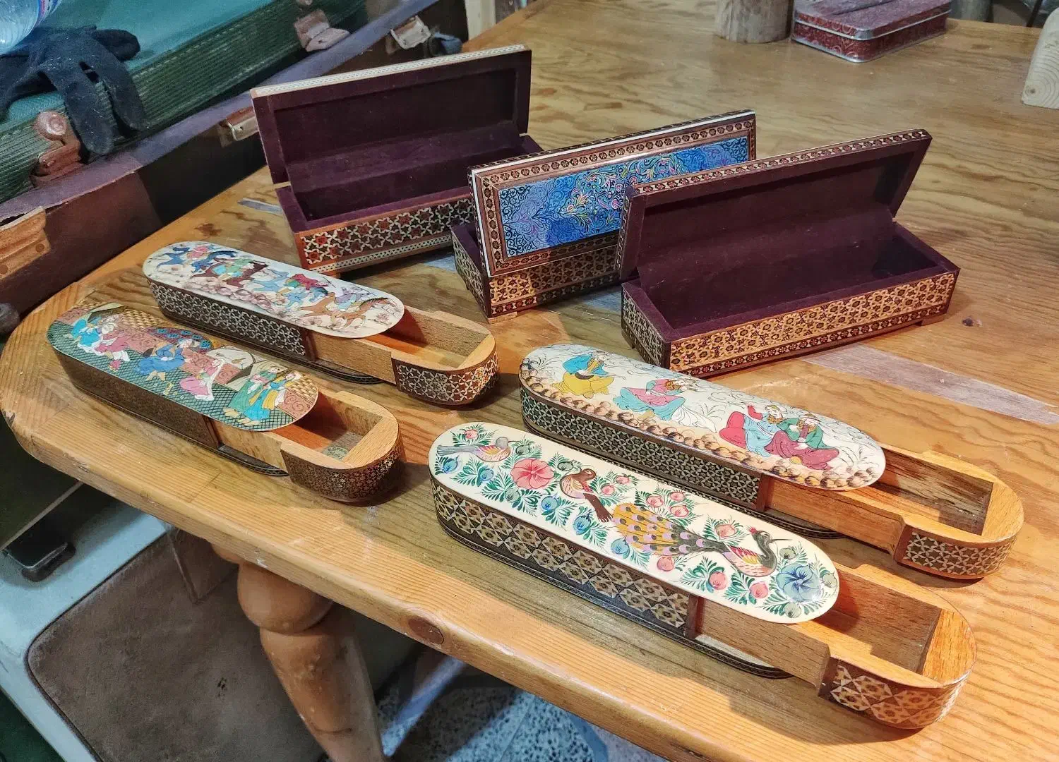 قلمدان و جای جواهر خاتم کاری|صنایع دستی و سایر لوازم تزئینی|رشت, چله خانه|دیوار