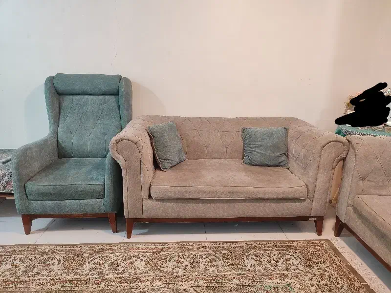 مبل ۷نفره در حد نو و تخت خواب یک نفره|مبلمان خانگی و میز عسلی|اهواز, فاز ۵ پاداد|دیوار