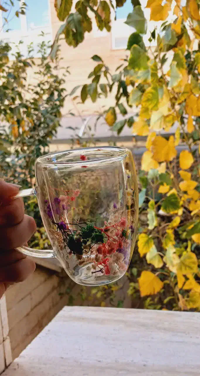 لیوان پیرکس گلدار دسته دار|ظروف سرو و پذیرایی|اردبیل, |دیوار