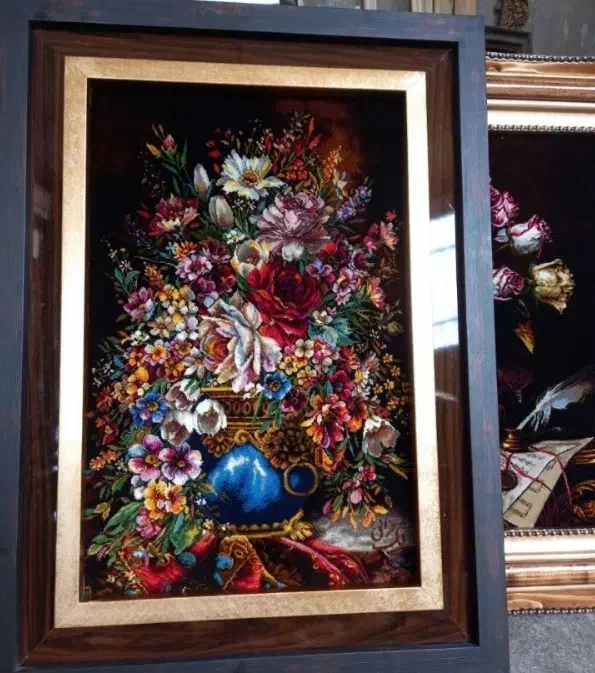 تابلوفرش چله نخ وابریشم|تابلو فرش|نورآباد, |دیوار