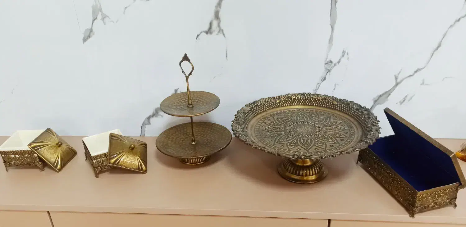 سرویس پذیرایی ۵پارچه آنتیک|ظروف سرو و پذیرایی|گرگان, |دیوار