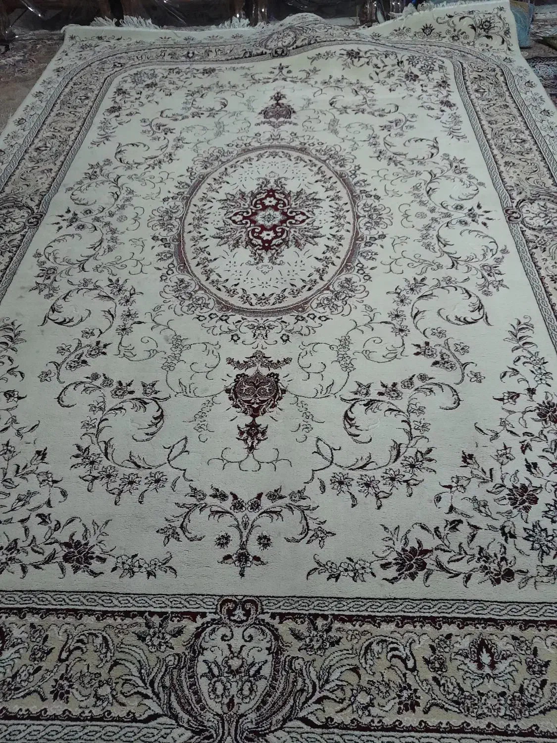 دوتا قالی نه متری سالم تمیز تراکم ۱۵۰۰|فرش|کرمان, |دیوار