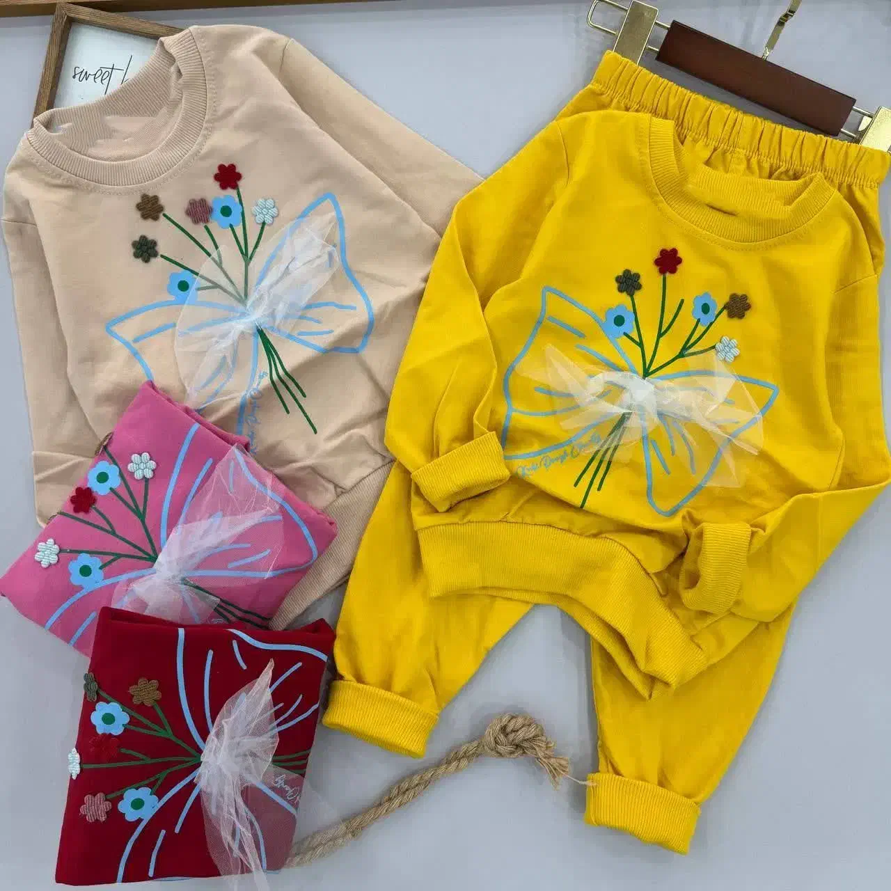 ست پروانه پاییزه جنس سوپر پنبه (پوشاک باران)|کفش و لباس بچه|قم, نیروگاه|دیوار