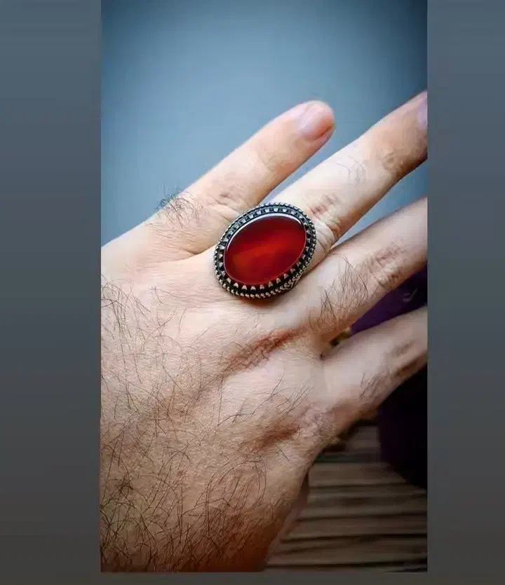انگشتر نگین عقیق سرخ یمنی|جواهرات|رشت, خرسندی|دیوار