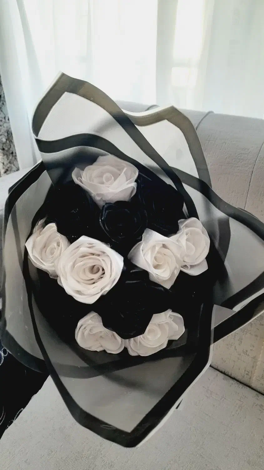 دسته گل ربانی مشکی سفید|گل مصنوعی|تربت جام, عیدی آباد|دیوار