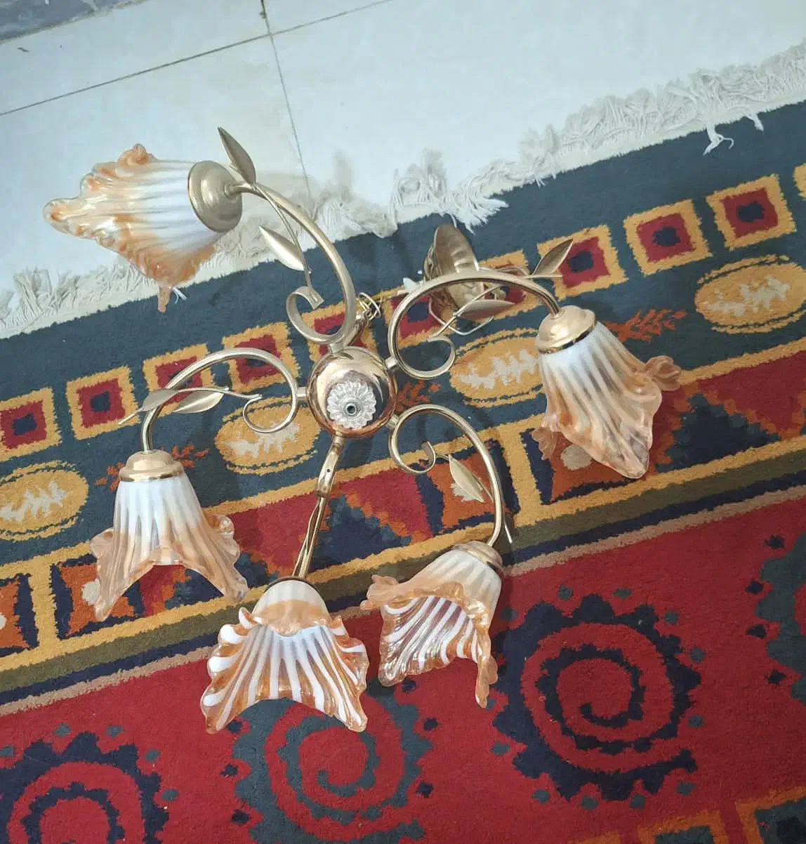 لوستر سقفی نوستالوژیک جنس بدنه برنج|لوستر و چراغ آویز|تهران, نارمک|دیوار