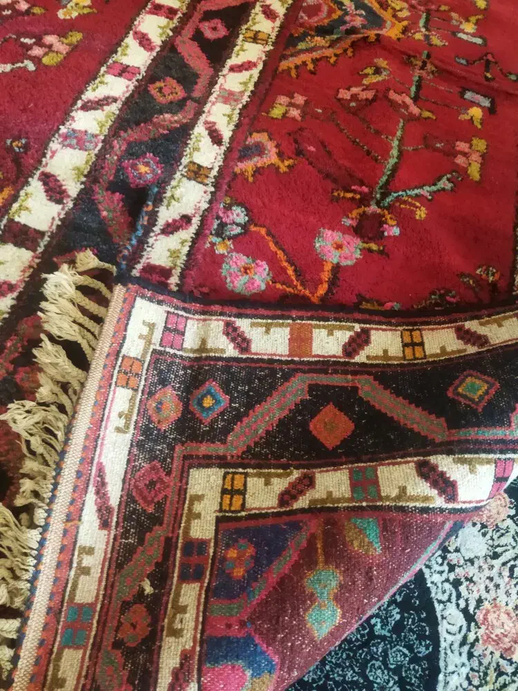 قالی دست بافت طرح ونقشه حسین اباد|فرش|ماهیدشت, |دیوار