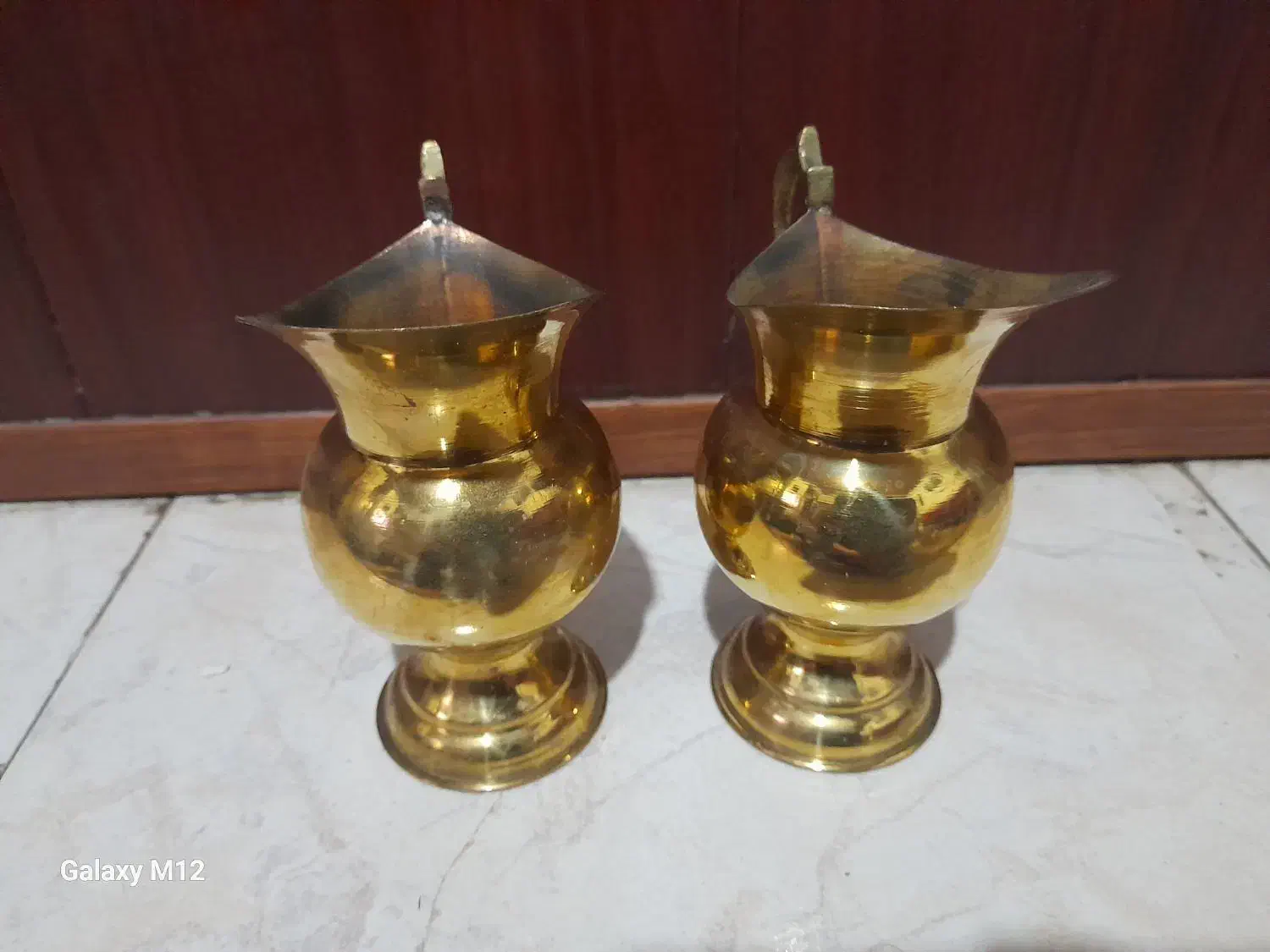 یک جفت پارچ برنجی زیبا|صنایع دستی و سایر لوازم تزئینی|نور, |دیوار