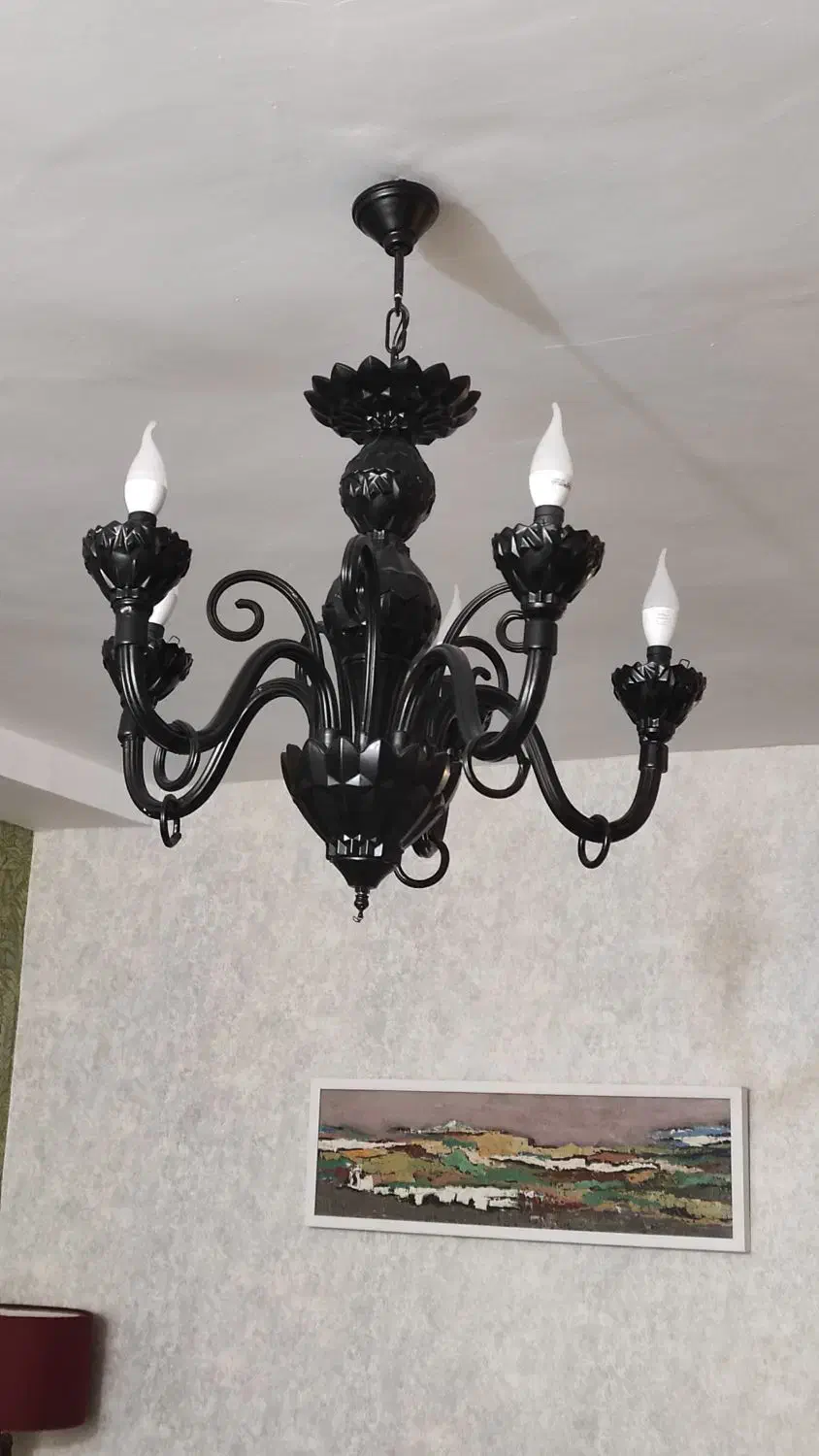 لوستر نئوکلاسیک مشکی|لوستر و چراغ آویز|کرج, شهرک پردیسان|دیوار