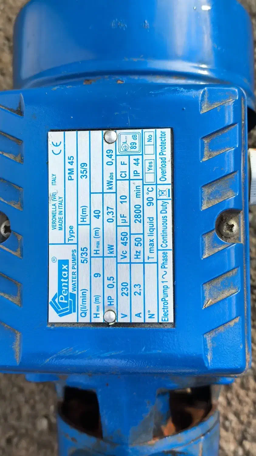 پمپ آب نیم اسب ایتالیایی و مخزن آب 200 لیتری|مصالح و تجهیزات ساختمان|خرم‌آباد, |دیوار