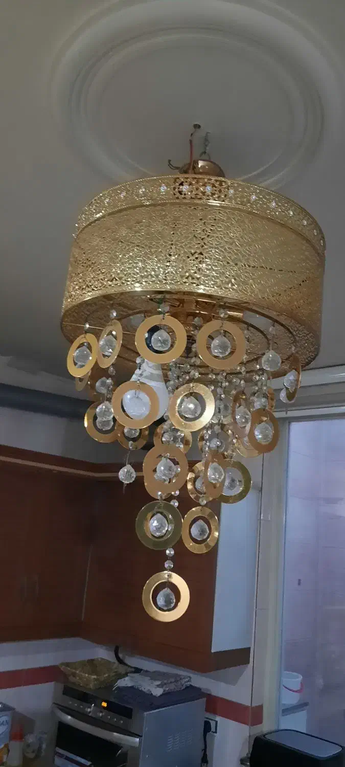 لوسترطلایی ورنگ ثابت|لوستر و چراغ آویز|ری, دولت‌آباد|دیوار