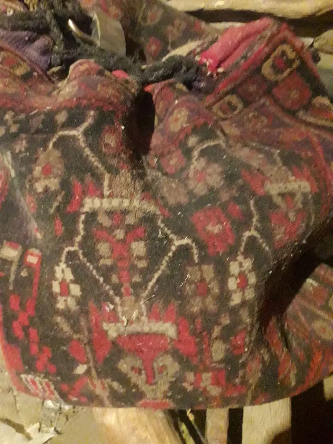 خورجین و نمکدان دستباف قدیمی|فرش|کرمان, |دیوار