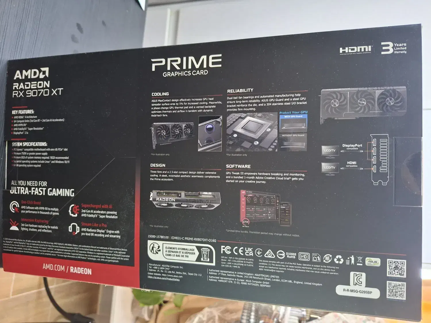 کارت گرافیک RX 9070XT Asus prime پلمپ کارخانه|قطعات و لوازم جانبی رایانه|مشهد, زمرد|دیوار