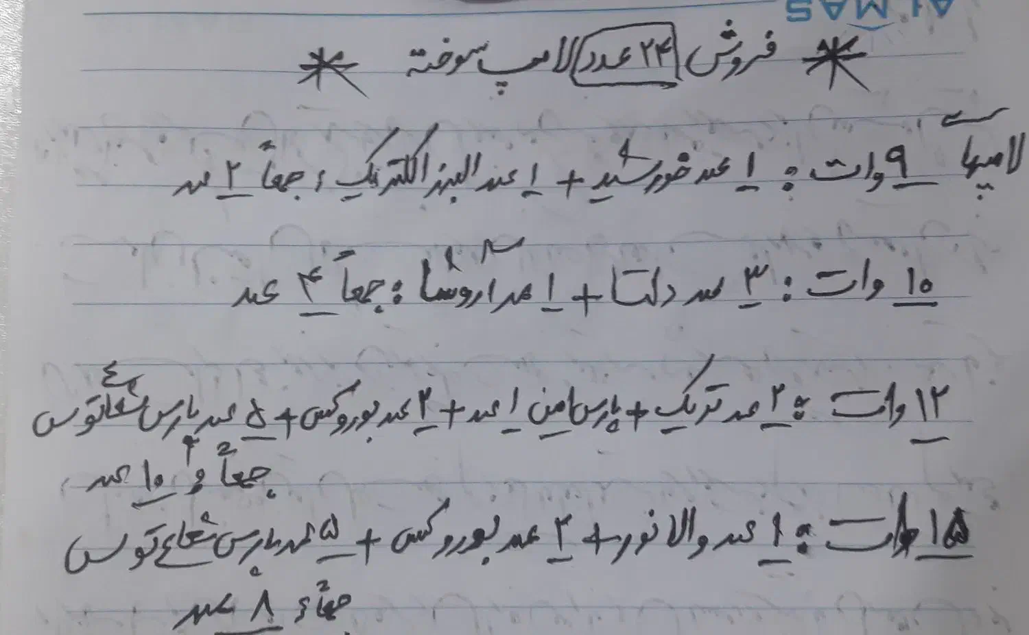 فروش۲۴عدد لامپ‌ سوخته|لامپ و چراغ|دزفول, |دیوار