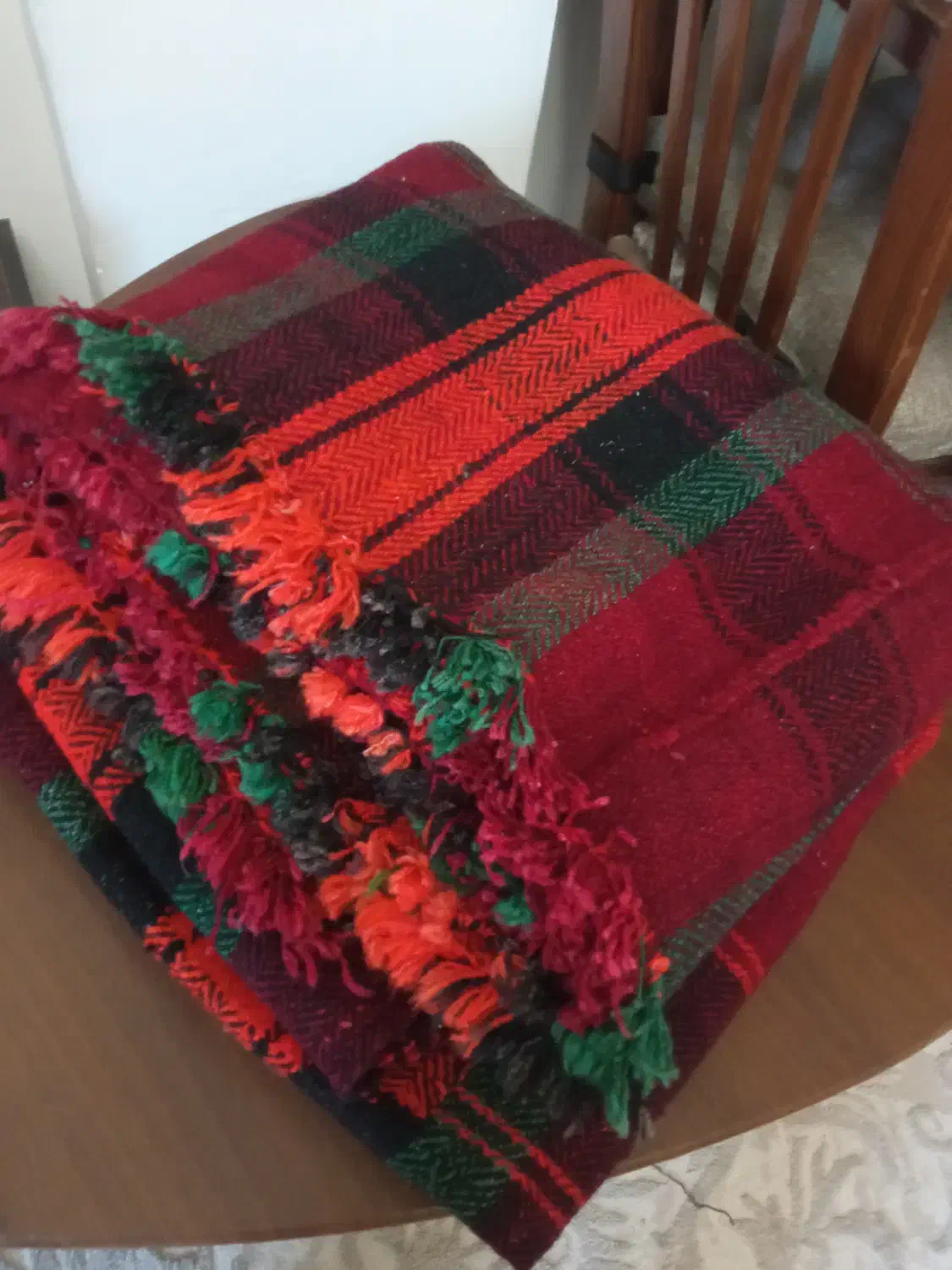 یک جفت  موج پشمی قدیمی.کار دست|گلیم، جاجیم، گبه|کرمانشاه, |دیوار