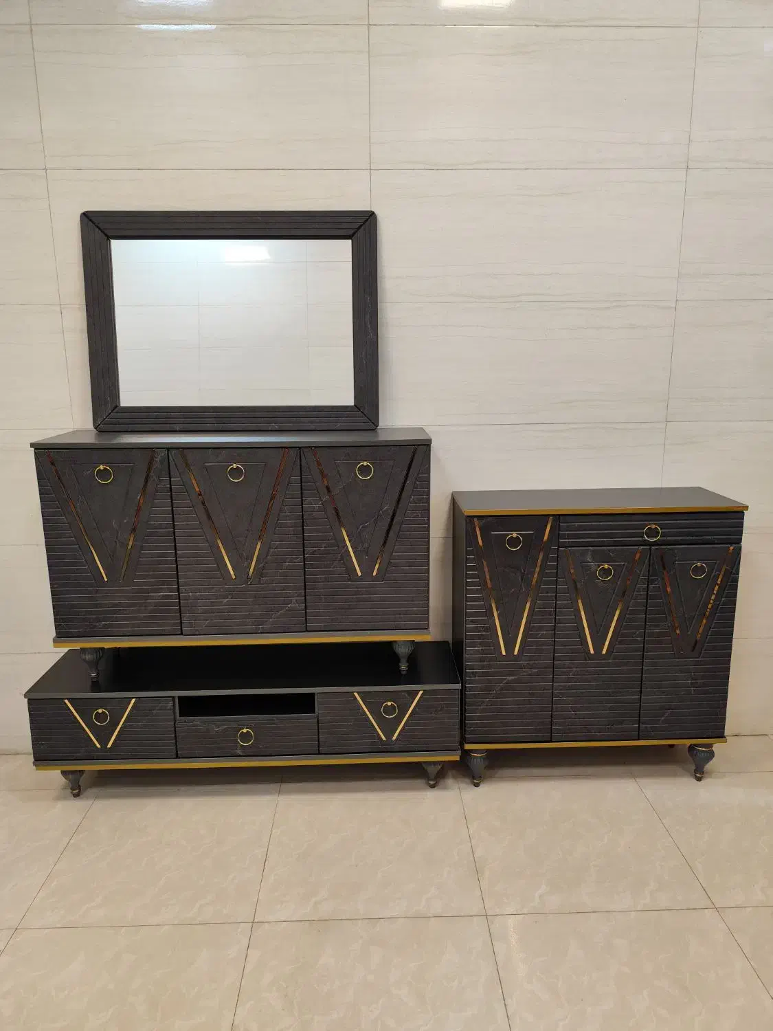 ست آینه کنسول و میز تلویزیون و جاکفشی|میز تلویزیون|یزد, |دیوار