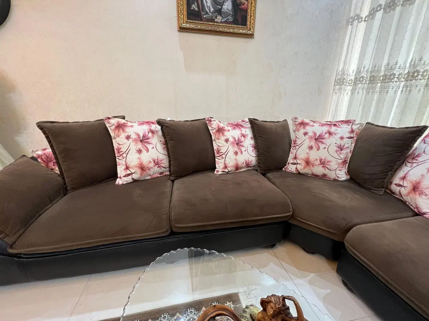 مبل 7 نفره چرم|مبلمان خانگی و میز عسلی|کازرون, |دیوار