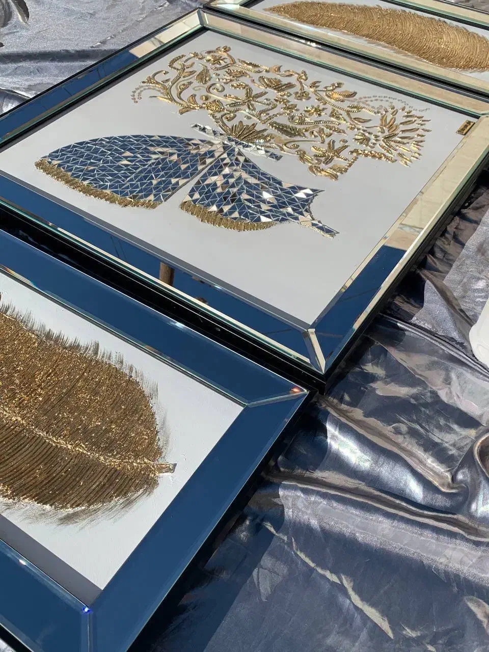 تابلو سه تیکه ایینه ایی لوکس|تابلو، نقاشی، عکس|زاهدان, |دیوار