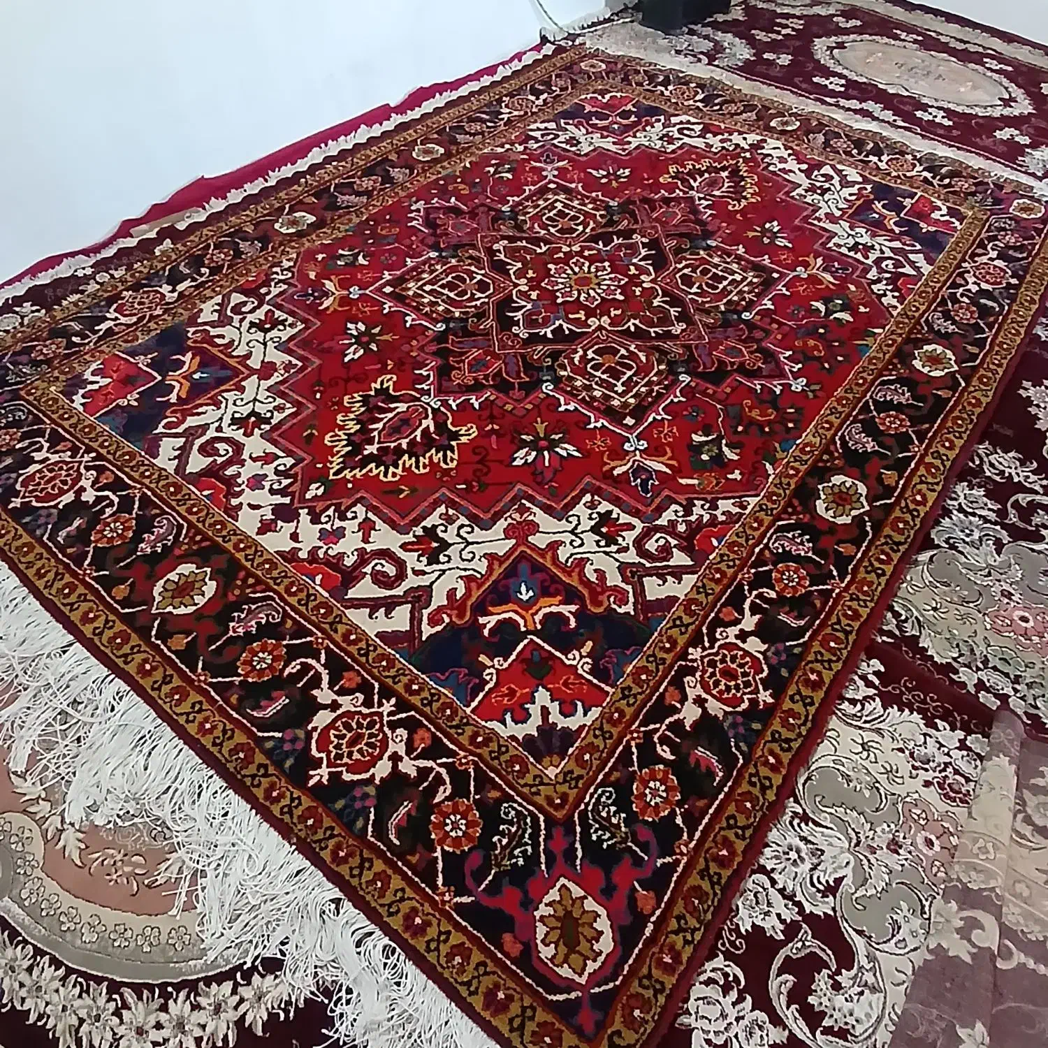 یک جفت فرش دستباف هریس|فرش|خواجه, |دیوار