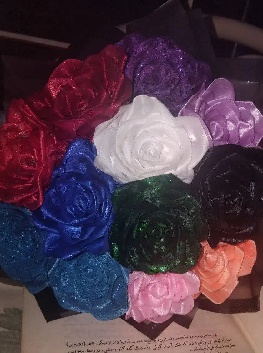 گل روبانی زیبا|گل مصنوعی|پرند, فاز ۳|دیوار