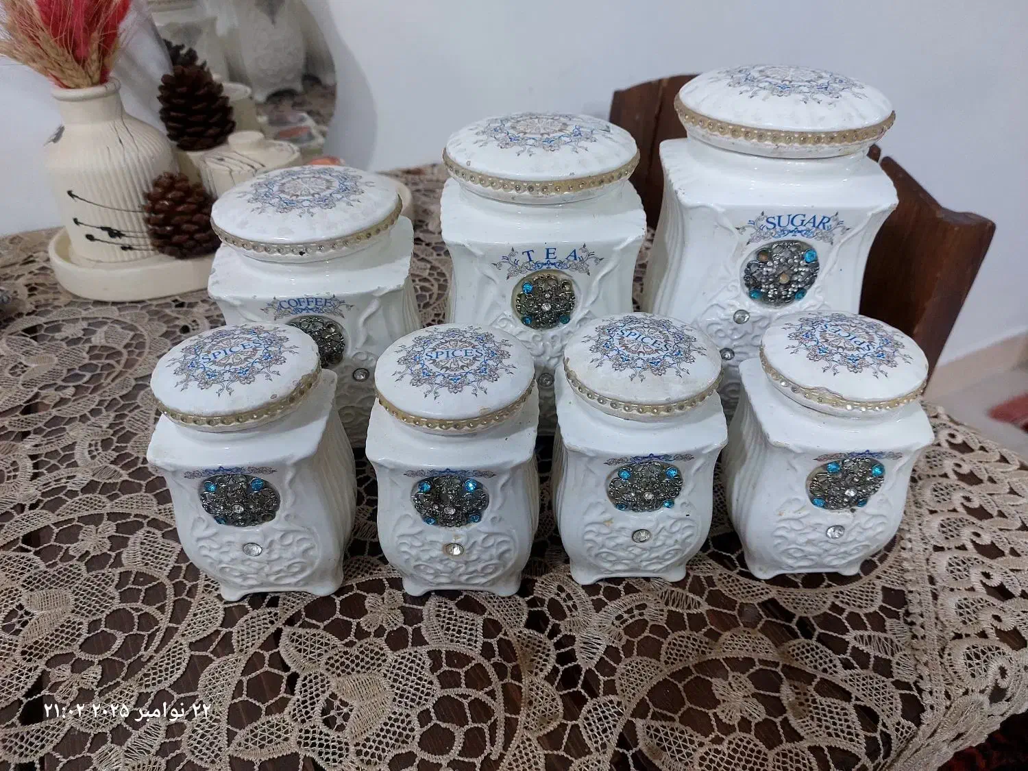 پا سماوری نگین دار|ظروف نگهدارنده، پلاستیکی، یک‌بارمصرف|فردیس, فرامرزیه|دیوار