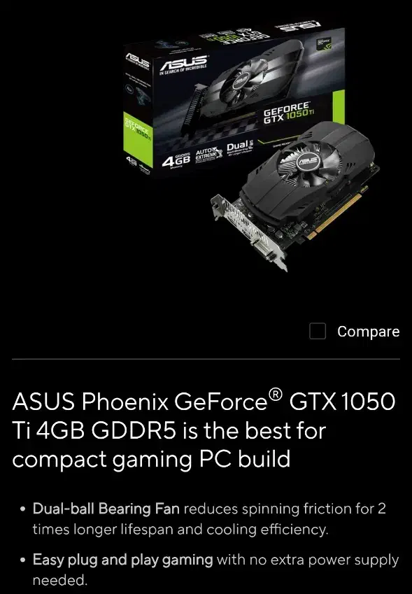 کارت گرافیک  Nvidia  gtx 1050 ti 4GB برند Asus|قطعات و لوازم جانبی رایانه|تهران, پونک|دیوار
