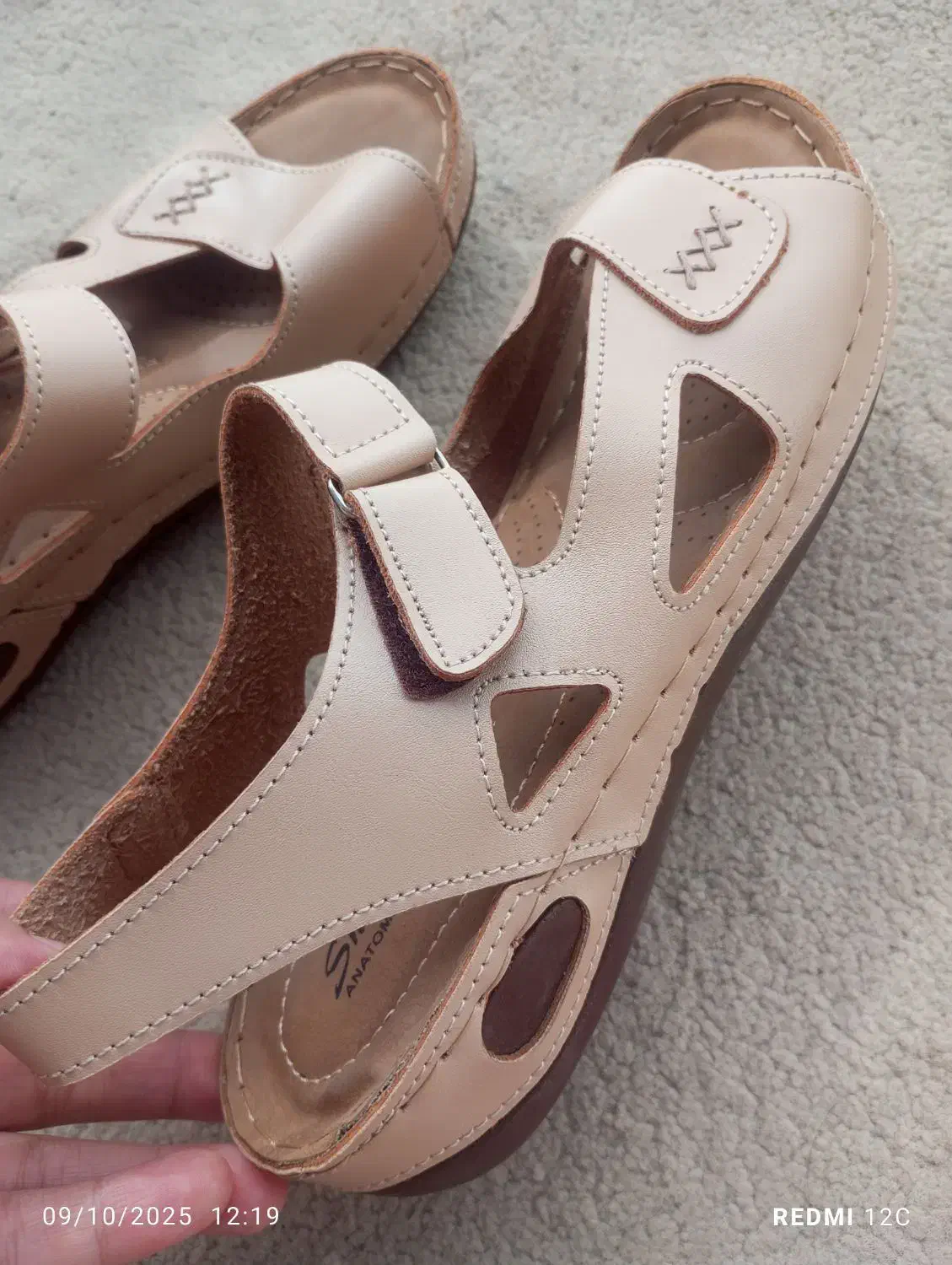 کفش صندل زنانه نو کرمی|کیف، کفش، کمربند|ساری, |دیوار