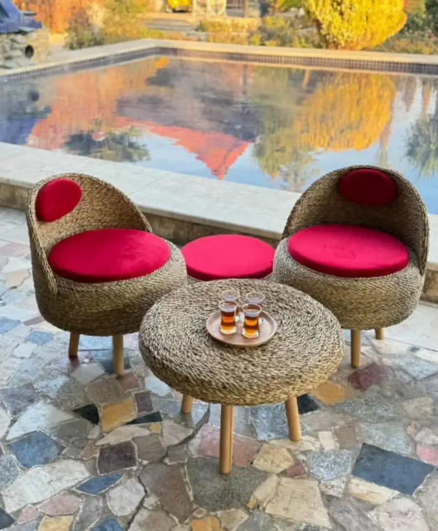 میز و صندلی حصیری و انواع پافر به قیمت تولیدی|میز و صندلی غذاخوری|تهران, هفده شهریور|دیوار