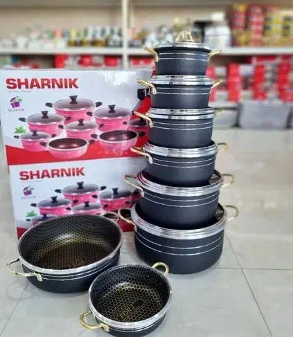 قابلمه ۱۴ پارچه طرح چدن شارنیک|ظروف پخت‌وپز|نورآباد, |دیوار