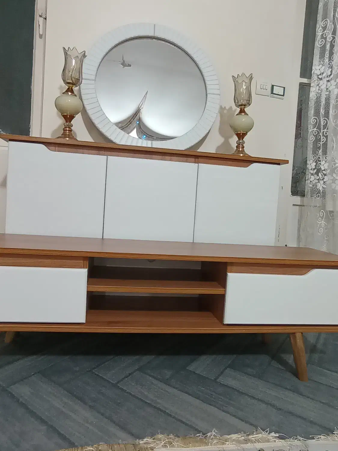 ست آینه کنسول با میز تی وی|بوفه، ویترین، کنسول|پاکدشت, شهرک انقلاب|دیوار