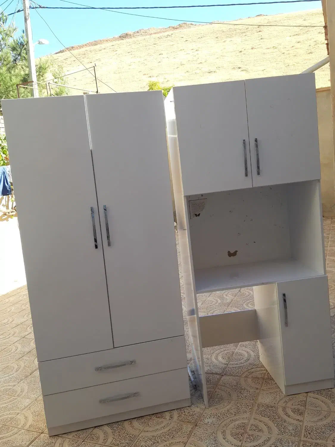 کمد ایستاده دوتایی|جاکفشی، کمد، دراور|مهاباد (آذربایجان غربی), |دیوار