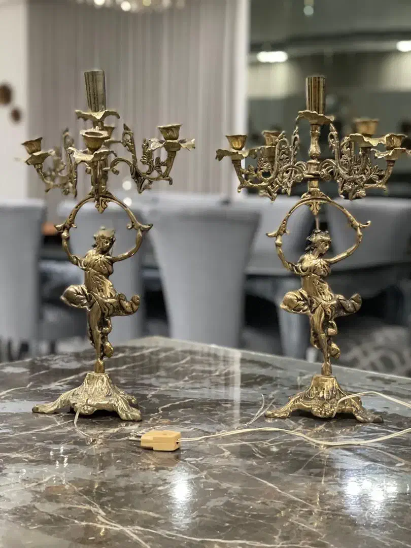 2عدد شمعدان برنجی|صنایع دستی و سایر لوازم تزئینی|آمل, |دیوار