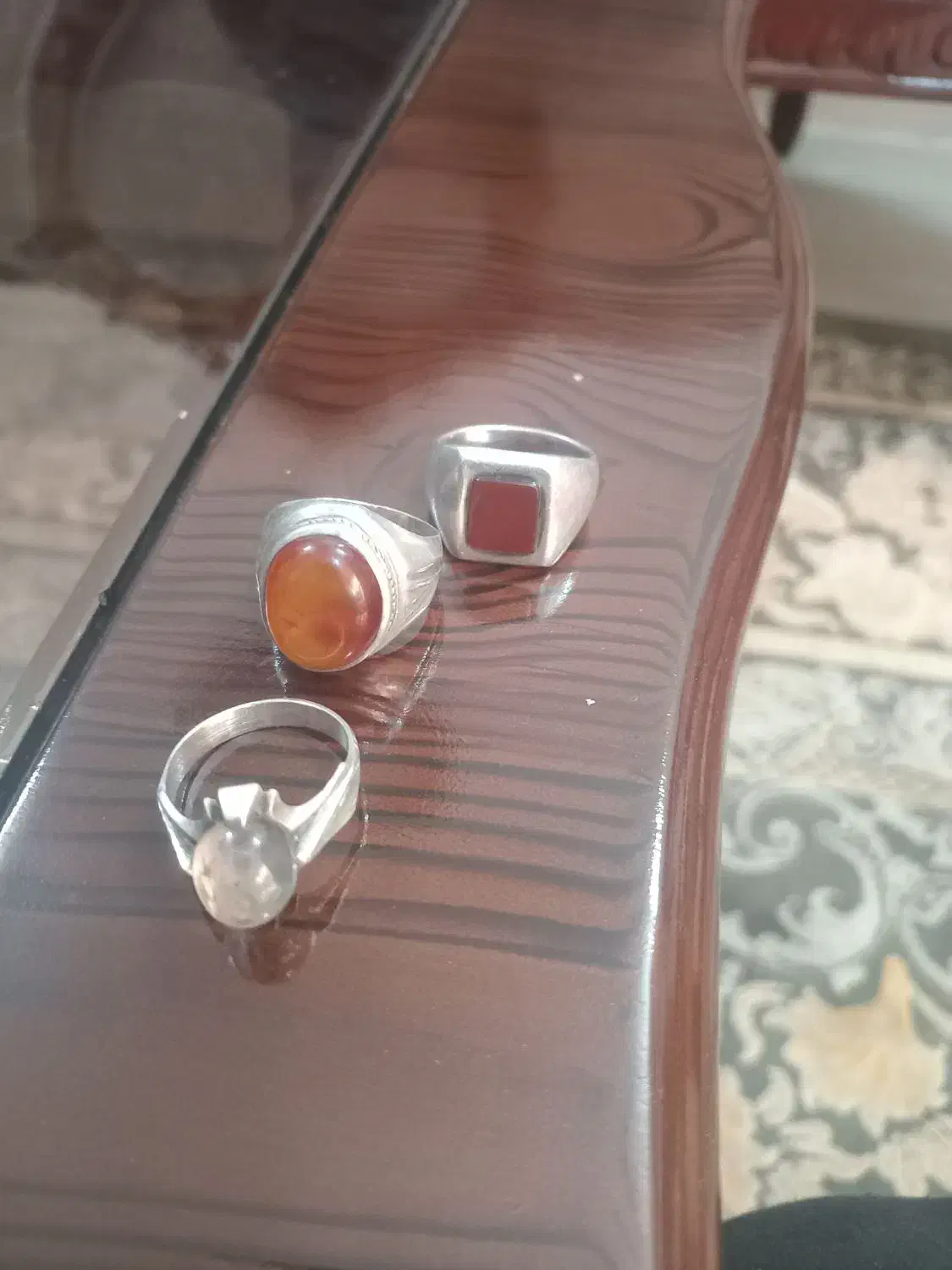 انگشتر نقره دوتاش اتیقه قدیمی|جواهرات|طرقبه, |دیوار