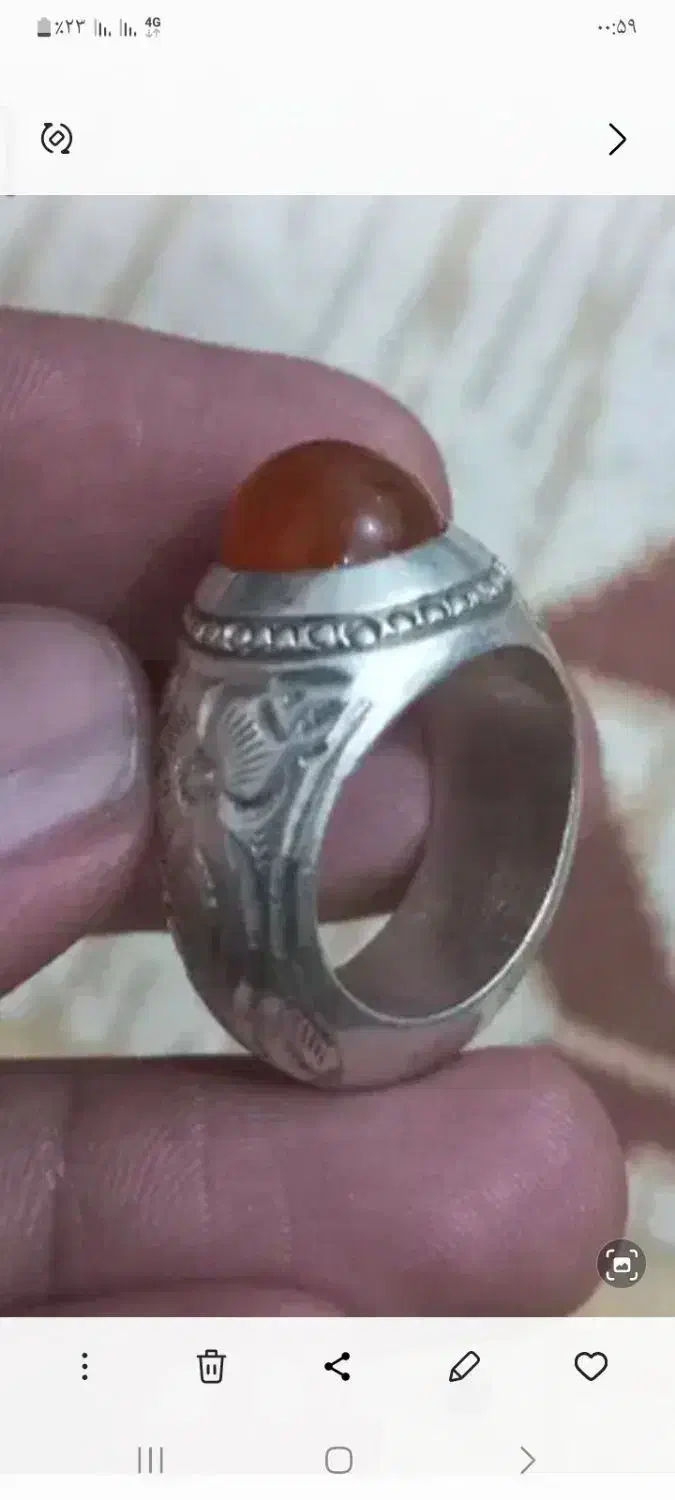 دو عدد انگشتر نقره قدیمی|بدلیجات|مبارکه, |دیوار