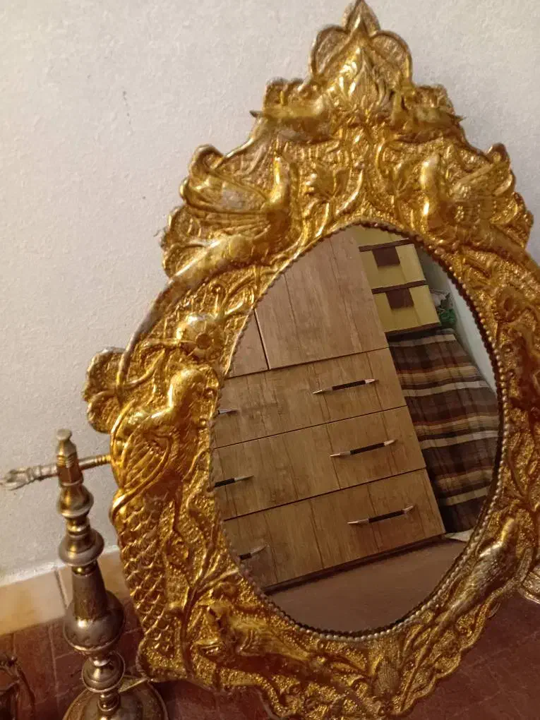 آینه و شمعدان برنجی قدیمی|آینه|تهران, خلیج فارس|دیوار