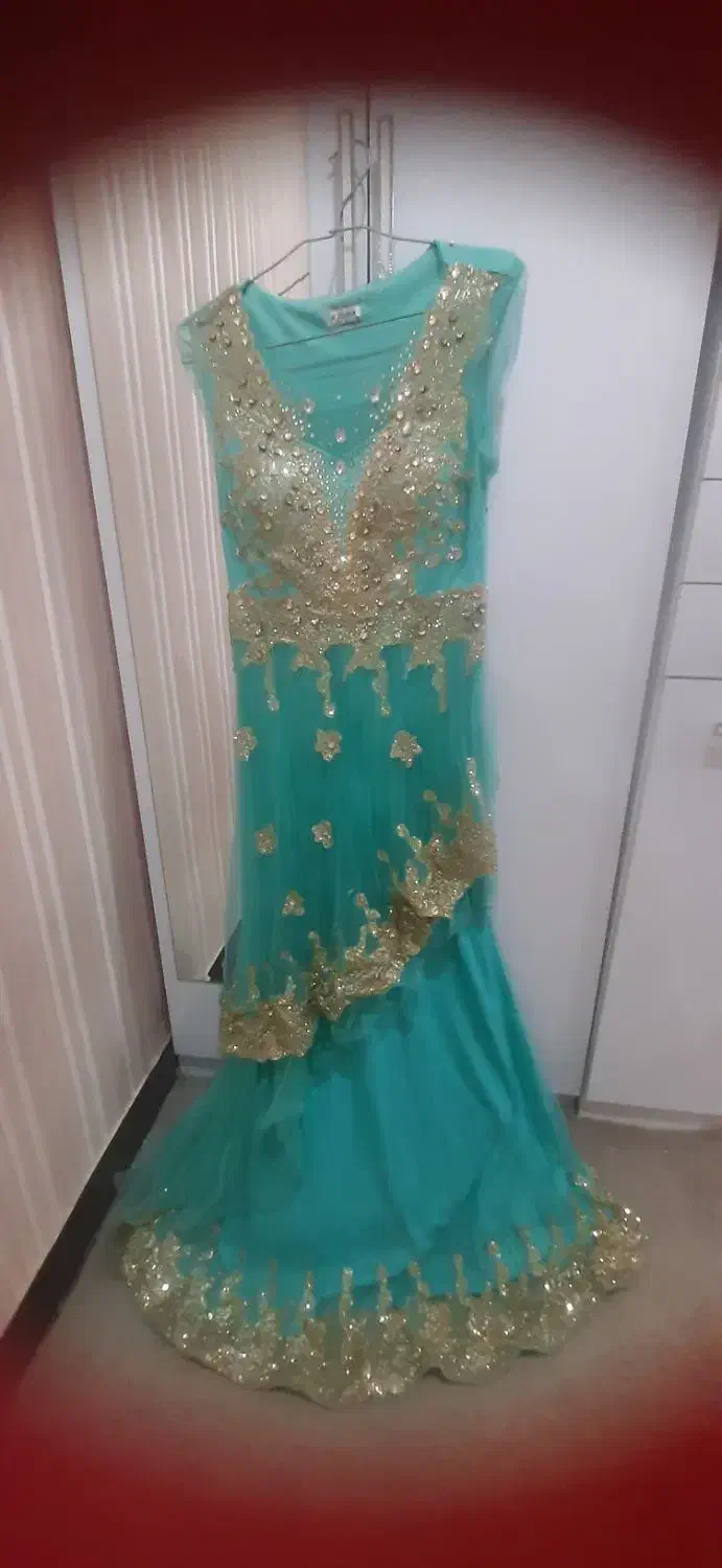 پیراهن مجلسی کار شده در حد نو|لباس|شوشتر, |دیوار