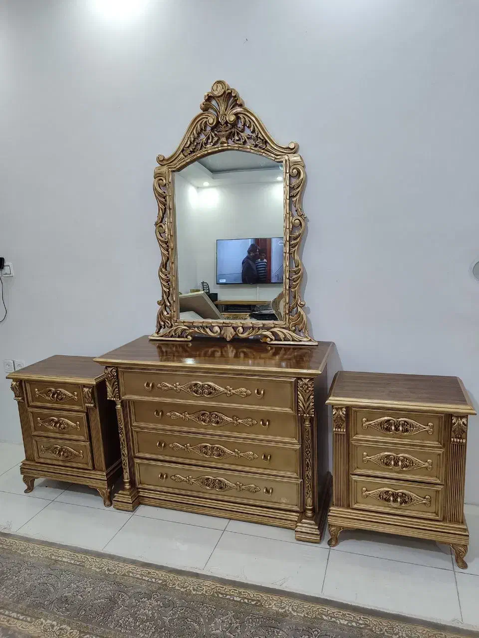 سرویس خواب تخت خواب آینه دراور پاتختی|تخت و سرویس خواب|مشهد, ادیب نیشابوری (شهرک غرب)|دیوار