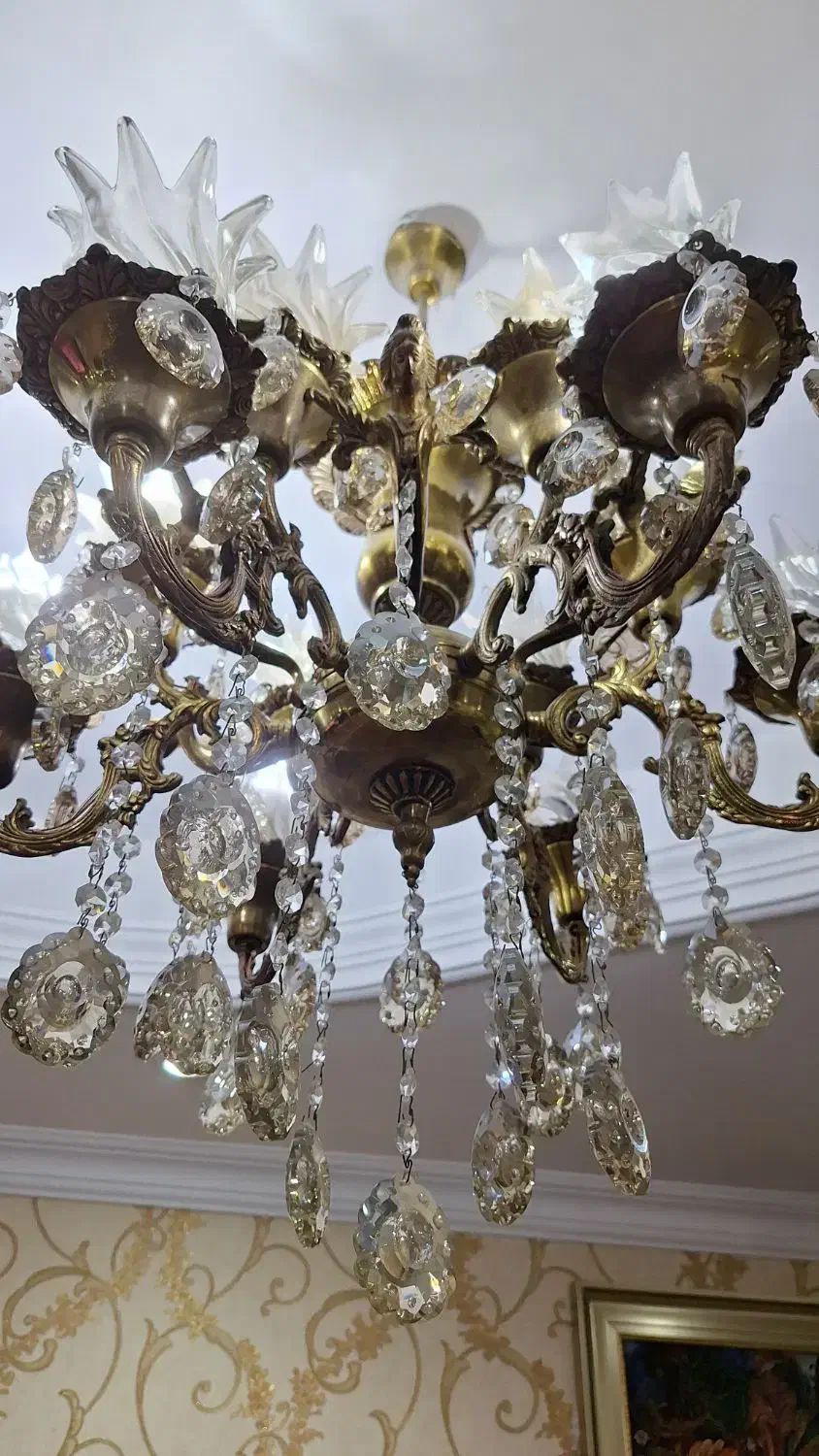 لوستر برنجی|لوستر و چراغ آویز|اراک, |دیوار