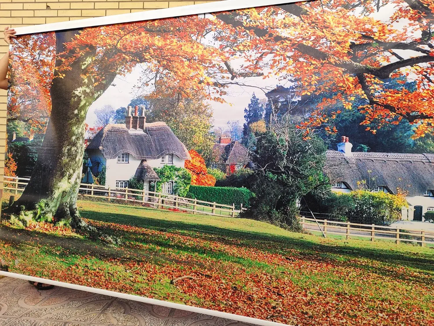 پرده کرکره و پرده طرح منظره پاییزی|پرده، رانر، رومیزی|فولادشهر, A3|دیوار