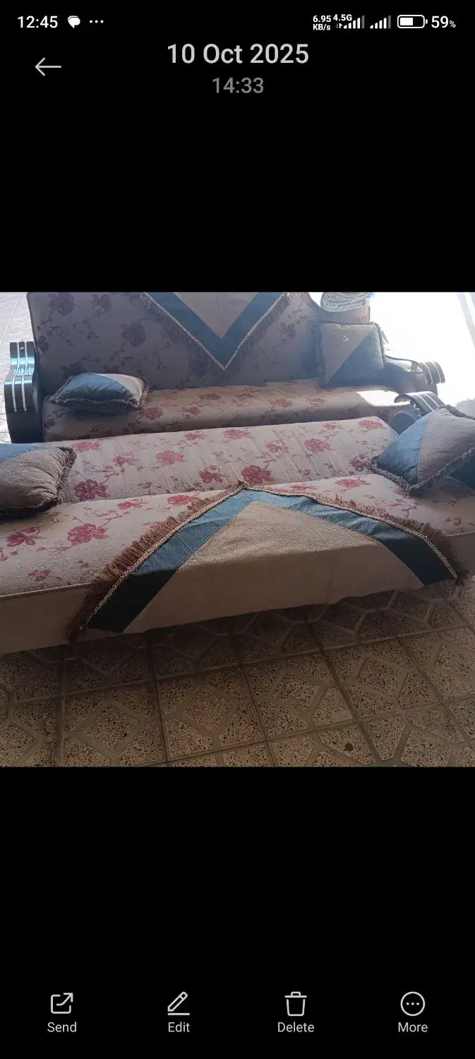 مبل ۱۰ نفره تخت شو|مبلمان خانگی و میز عسلی|شبستر, |دیوار