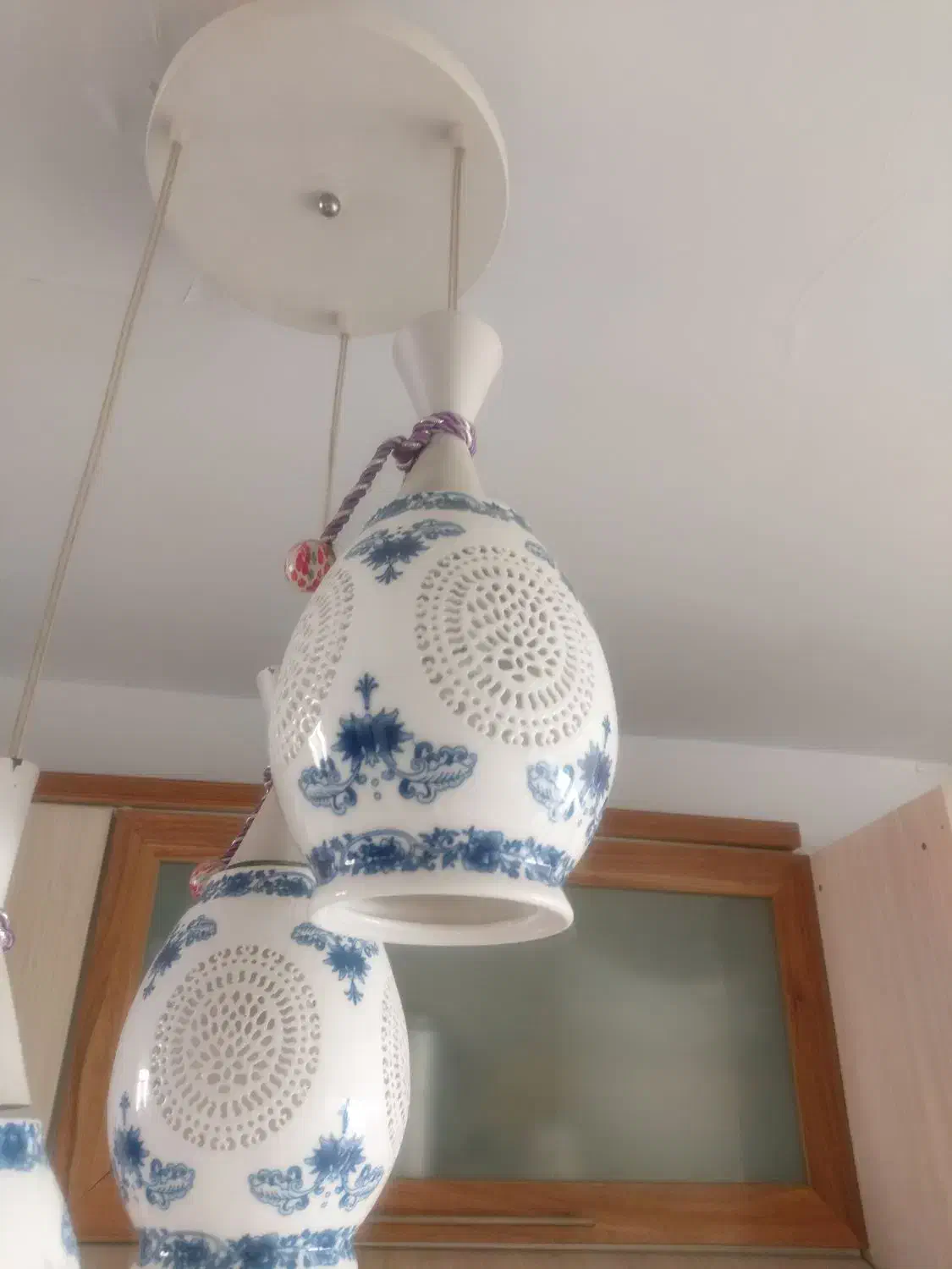 لوستر چینی قلم آبی|لوستر و چراغ آویز|تهران, چیتگر شمالی|دیوار